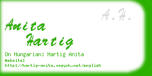 anita hartig business card